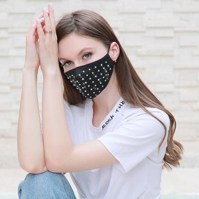 China Dustproof thin breathable face hanging ear fashion diamond pattern cotton-mask five patterns summer sunscreen band drill PM2.5 m ask for sale