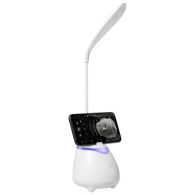 China Phone Function YEOPARM New Design BT 5.0 Radio Speaker with Phone Holder Table LED LAMP Student Eye Care Desk Lamp Speaker for Bedroom to sleep for sale