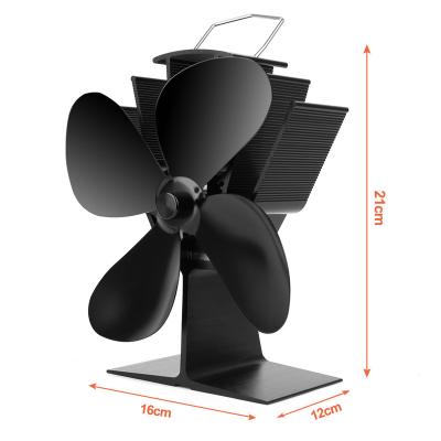 China Household 4-Blade Heat Stove Fan Powered For Wood Log Burner Fireplace Increases 80% Hotter Air for sale