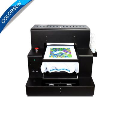 China Hotels COLORSUN A3 DTG Fully Automatic T-shirt Flatbed Printer for Epson R2000 8 COLORS printerhead DX5 fast printing speed for sale