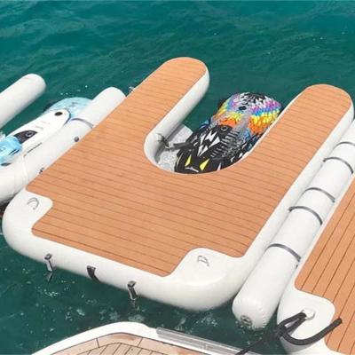 China Custom Inflatable Jet Ski Docks Inflatable Water Sport Yacht Dock DWF Drop Point Material / Lakes for sale