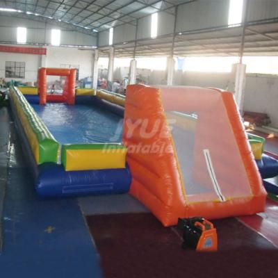 China PVC China Supplies New Water Football Inflatable Soap Football Pitch Inflatable Football Pitch for sale