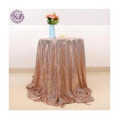 China Modern shiny beauty sequin tablecloth round sparkle wedding tablecloth two color sequin fabric for sale