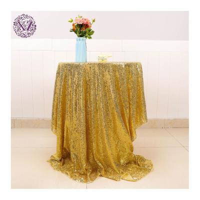 China New Design 72 Champagne Breathable Colorful Wholesale Round Wedding Shiny Sequin Runner Tablecloth for sale