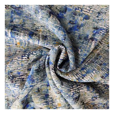 China Good quality pearl anti-static chiffon printed fabric polyester crepe fabric digital printed for scarf for sale