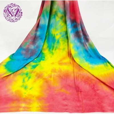 China Newest Hot Sales Breathable Loop French Terry Fabric Tie Dye Fashion Fabric For Dress for sale