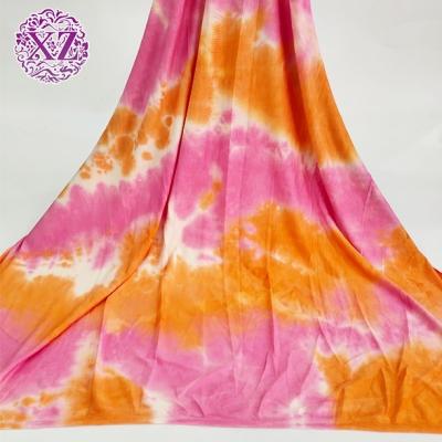 China 2021 New Arrival Breathable Rayon Spandex Jersey Fabric Tie Dye For Dress for sale