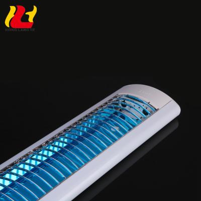 China High Efficiency 2x18W 20W Double Lamp IP65 Tri T5 T8 LED Glass Tube Grille Ceiling Light Dustproof Purified Fluorescent Fixture for sale