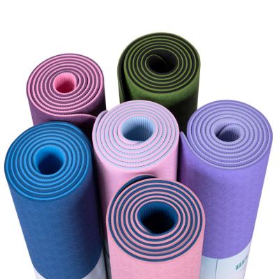 China 2021 Hot Sale 6mm Custom Print Logo Label Waterproof Anti Slip Eco Tape Yoga Mat Double Tape Layers for sale