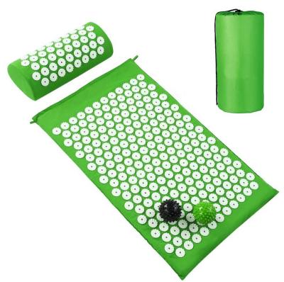 China 2021 Newcomer Home Body Fit Exercise Custom Eco Friendly Non Slip Yoga Massage Acupressure Mat And Neck Pillow Set for sale