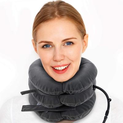 China Inflatable Adjustable Neck Support Brace Stretcher Cervical Neck Traction Device For Instant Neck Pain Relief For Home Use for sale