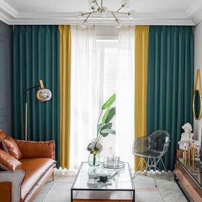 China European and American factory direct supply large style blackout curtains Nordic minimalist herringbone living room bedroom curtains for sale