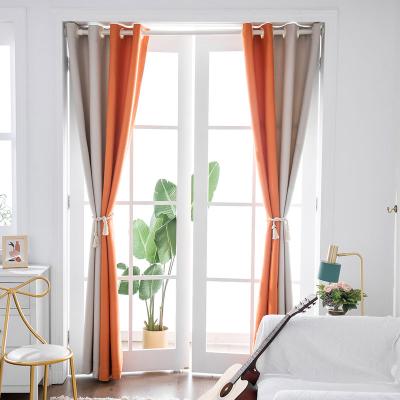 China New style European and American blackout canvas curtains, suitable for blackout plain curtains in the living room and bedroom for sale