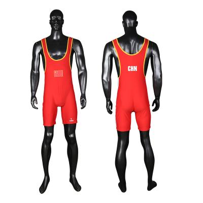 China Cheap Wholesale Weightlifting Suit Vest Durable High Quality Sublimated Wrestling Singlet for sale