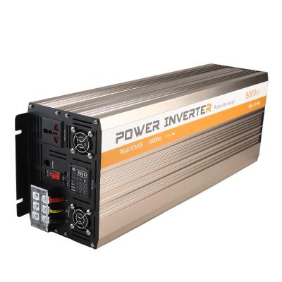 China Aluminum alloy 8kw 10kw inverter 12v 24v 48v dc to ac 110v 120v 220v 230v pure sine wave inverter with led screen for sale