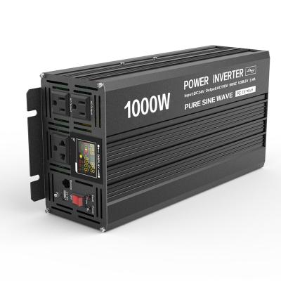 China Aluminum Alloy Wechselrichter DC 12v 24v 48v To AC 110v 120v 220v 1000w Power Pure Sine Wave Inverter For Home for sale