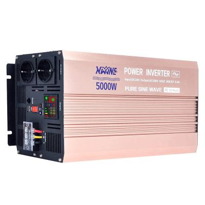 China Aluminum alloy factory price 12v 220v 3kw 5kw off grid car power inverter dc to ac pure sine wave inverter for sale