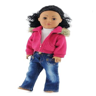 China Soft Toy Fit 18 Inch Doll Clothes Doll Clothes White And Red Jeans for sale