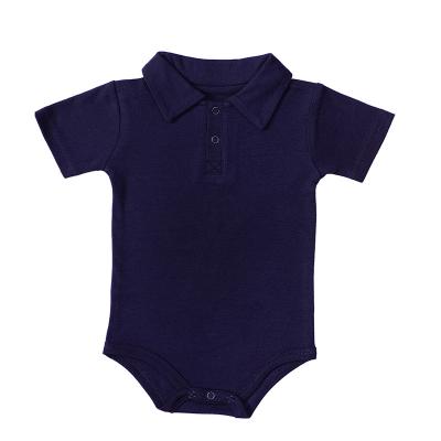 China Custom Baby Anti-Shrink Jumpsuit Knitted Boy Clothes Jumpsuit Polo Romper for sale