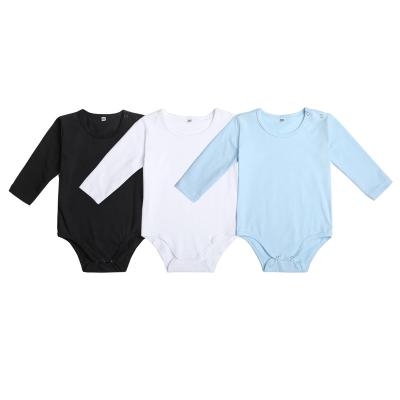 China Cotton Baby White Snap Winter Onesie Boys Rompers Organic Anti-Shrink Organic Combed Newborn Clothes for sale