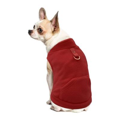 China Sustainable Fleece Autumn Winter Cold Weather Dog Vest Harness Clothes With Pocket For Small Dogs for sale