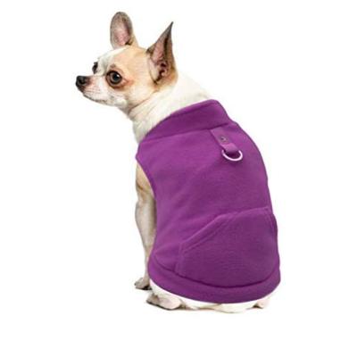 China Sustainable Fleece Autumn Winter Cold Weather Dog Vest Harness Clothes With Pocket For Small Dogs for sale