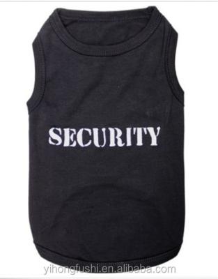 China Sustainable Pet Puppy Tee Shirt Black Safety Dog Clothes Sleeveless Dog T Shirts for sale