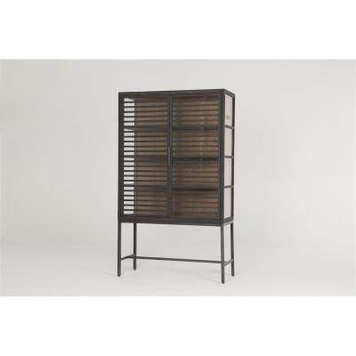 China Slat Shutter Door (Others) Adjustable Metal Leg Wood Storage Cabinets for sale