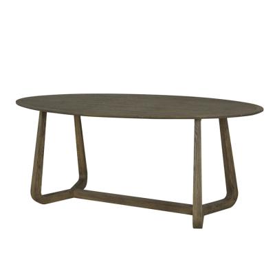 China Scandinavian Contemporary Nordic Simple Oak Wood Oval Dining Table for sale