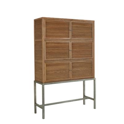 China Vintage Traditional Silver Metal Solid Oak Wood Storage Cabinet for sale