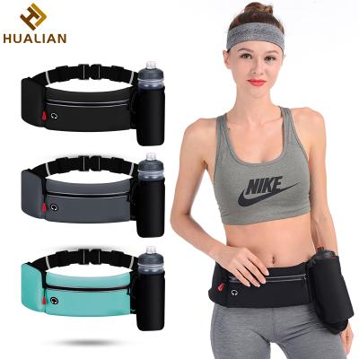 China With Water Bottle HUALIAN 2020 New Design Marathon Increasing Fanny Pack Sport Waist Bag Running Belt With Water Bottle Holder for sale