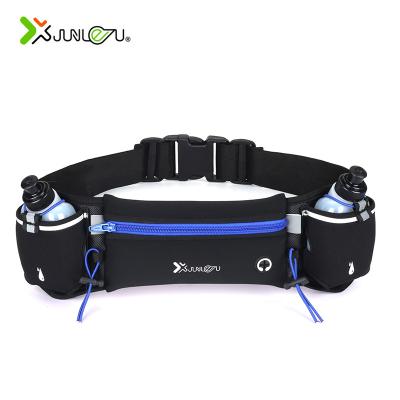 China With Water Bottle Holder HUALIAN Custom Runners Waterproof Increase Pack Adjustable Running Belt With Two Water Bottle Holder for sale