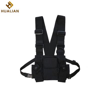 China Oxford HUALIAN Streetwear Outdoor Men Women Tactical Sports Running Rack Front Vest Chest Bag For Hiking for sale