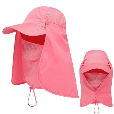 China HUALIAN Sun Hat Dobby Fishing Hat UPF 50+ Sun Outdoor UV Protection Hat with Removable Neck Fin, Face Cover for sale