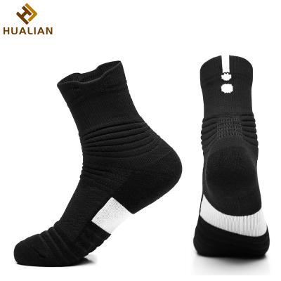 China Custom Moq Wholesale Adult Low Quality Sports HUALIAN Basketball Elite Youth Non-slip Socks Breathable Men High Quality OEM USA for sale