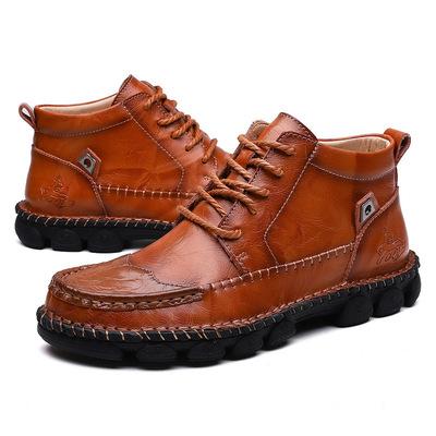 China Large Size Men's Shorts Boots Men's Anti-odor Cowhide Warm Soft Sole Casual Shoes Autumn And Winter Walking Shoes Daily Walking Shoes for sale