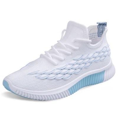 China 2021 Spring New Design Anti-slippery Mesh Fly Woven Casual Sports Shoes Breathable Wear-resistant Ladies Sports Shoes for sale