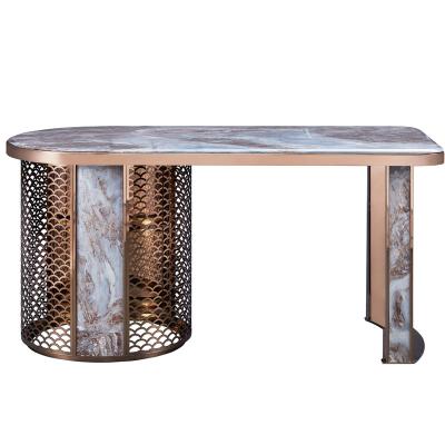 China Setliving Modern Marble Room Dining Table Furniture Luxury Coffee Table Set Italian Design Stainless Steel Square Marble Coffee Table for sale