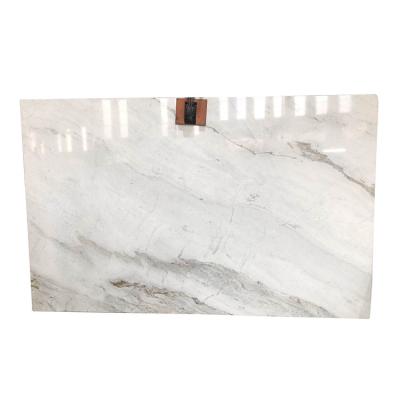 China Modern Polished Modern Bianco Oro Pure White Natural Marble Slab 16/18/20/30mm Cut-to-size Calcite Marble Flooring Stone for sale