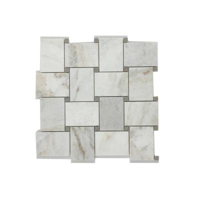 China Modern White Marble Mosaics Tiles Customized Natural Stone Bianco Oro White Marble Mosaic Hot Sale New Design for sale