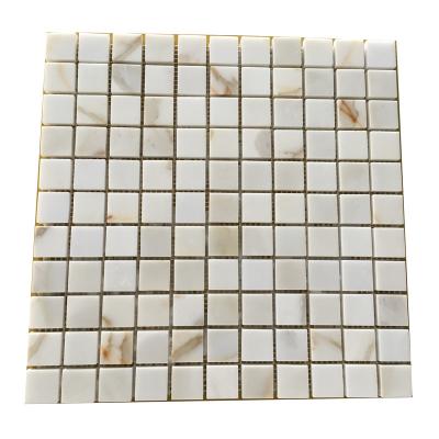 China Latest Modern European White Marble Stone Mosaic Designs For Wall Decoration for sale