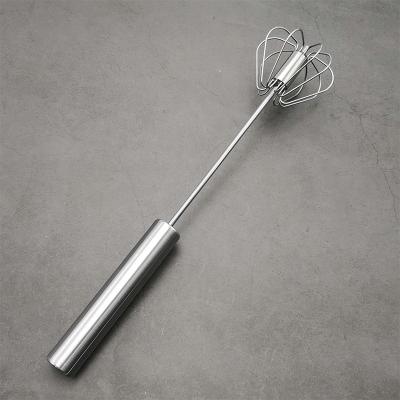 China Viable 10 Inch Stainless Steel Egg Beater Egg Mixer Beater Kitchen Eggs Semi-automatic Tools for sale