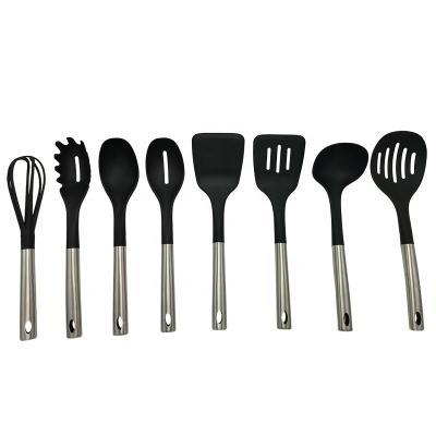 China Sustainable Best Selling Nylon Kitchen Tools With 18/0 Stainless Steel Non-Stick Handle 8-Piece Kitchen Utensil Set for sale