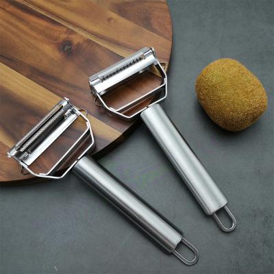 China Multifunctional Double Sided Cucumber Apple Vegetable Viable Kitchen Accessories Stainless Steel Blade Potato Peeler for sale