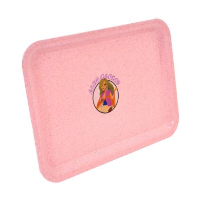 China Modern Pink Packaging Spud Trays Cigarette Serving Rolling Operation Tray Plastic Tray for sale