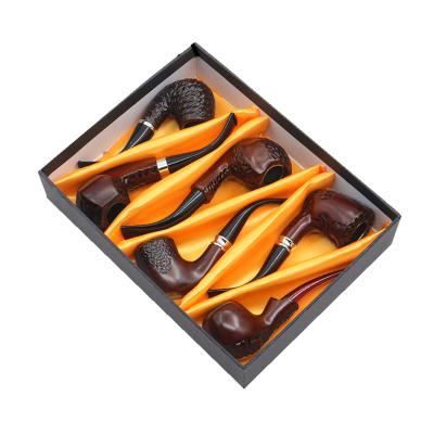 China New Tobacco Pipe 6pcs A Tobacco Pipe Gift Box Set Length 16CM Length 16CM Metal Acrylic Wood Acrylic Tobacco Pipe for sale