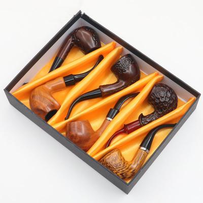 China New Tobacco Pipe 6pcs A Gift Box Set Length 16CM Length 16CM Metal Acrylic Acrylic Wooden Tobacco Pipe A for sale