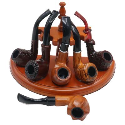 China New 6pcs A Tobacco Pipe Gift Box Set Length 16CM Metal Acrylic Wooden Tobacco Pipe A for sale