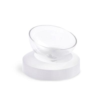 China Oblique Mouth Viable Transparent Cat Food Bowl 20 Degree Cat Bowl Design Adjustable Single Bowl for Comfortable Drinking for sale