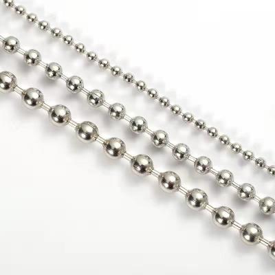 China CLASSIC 5meter/lot 1.5/2.0/2.5/3.0mm Stainless Steel Ball Beaded Loose Bead Chains For DIY Necklaces Jewelry Making Accessories for sale